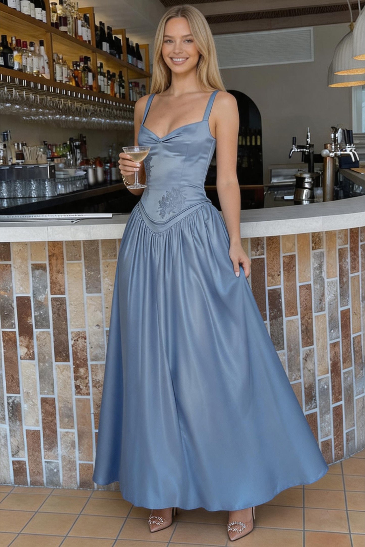 A-Line Ankle Length Soft Satin Bridesmaid Dress CG0311BM