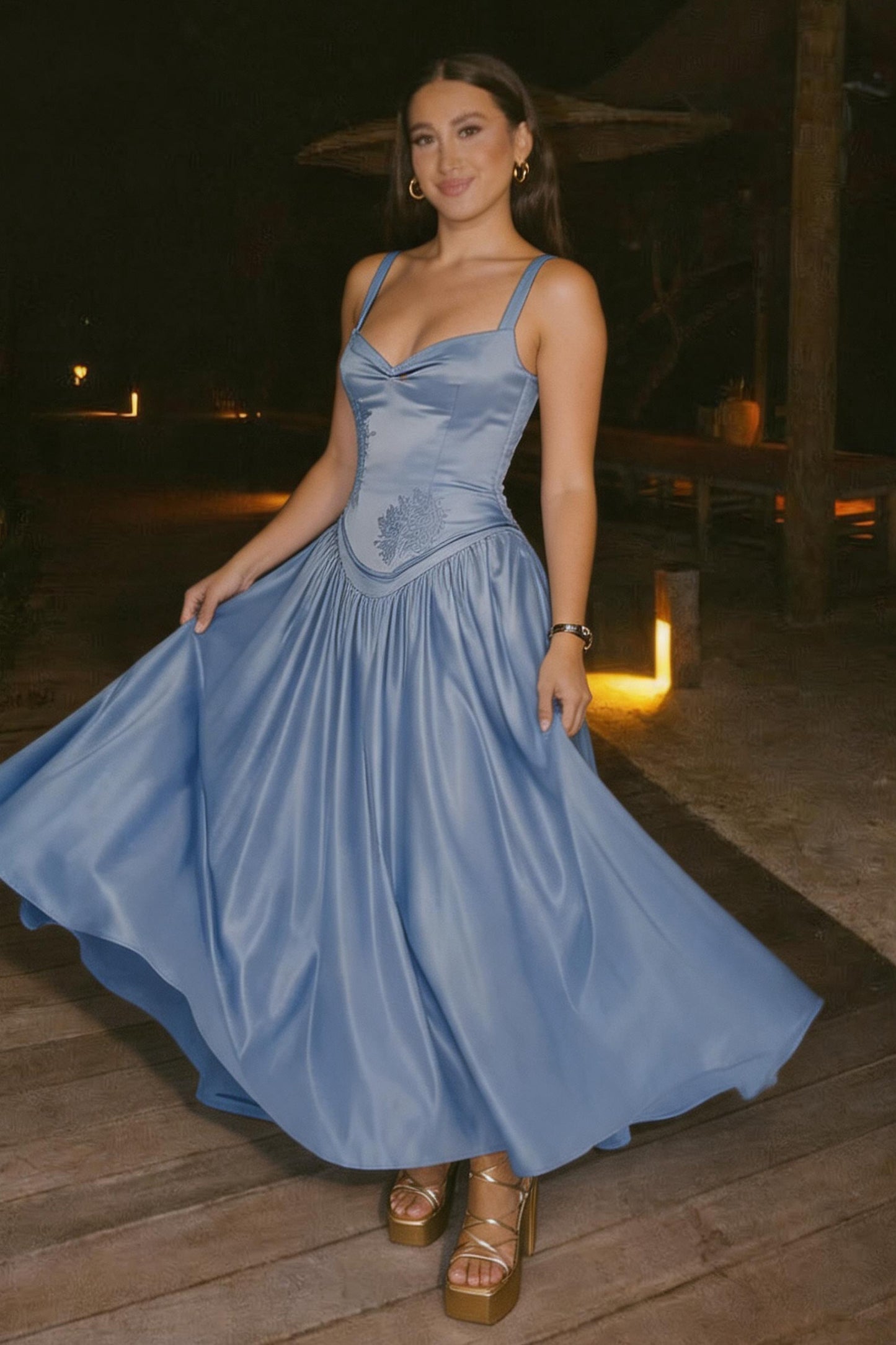 A-Line Ankle Length Soft Satin Bridesmaid Dress CG0311BM