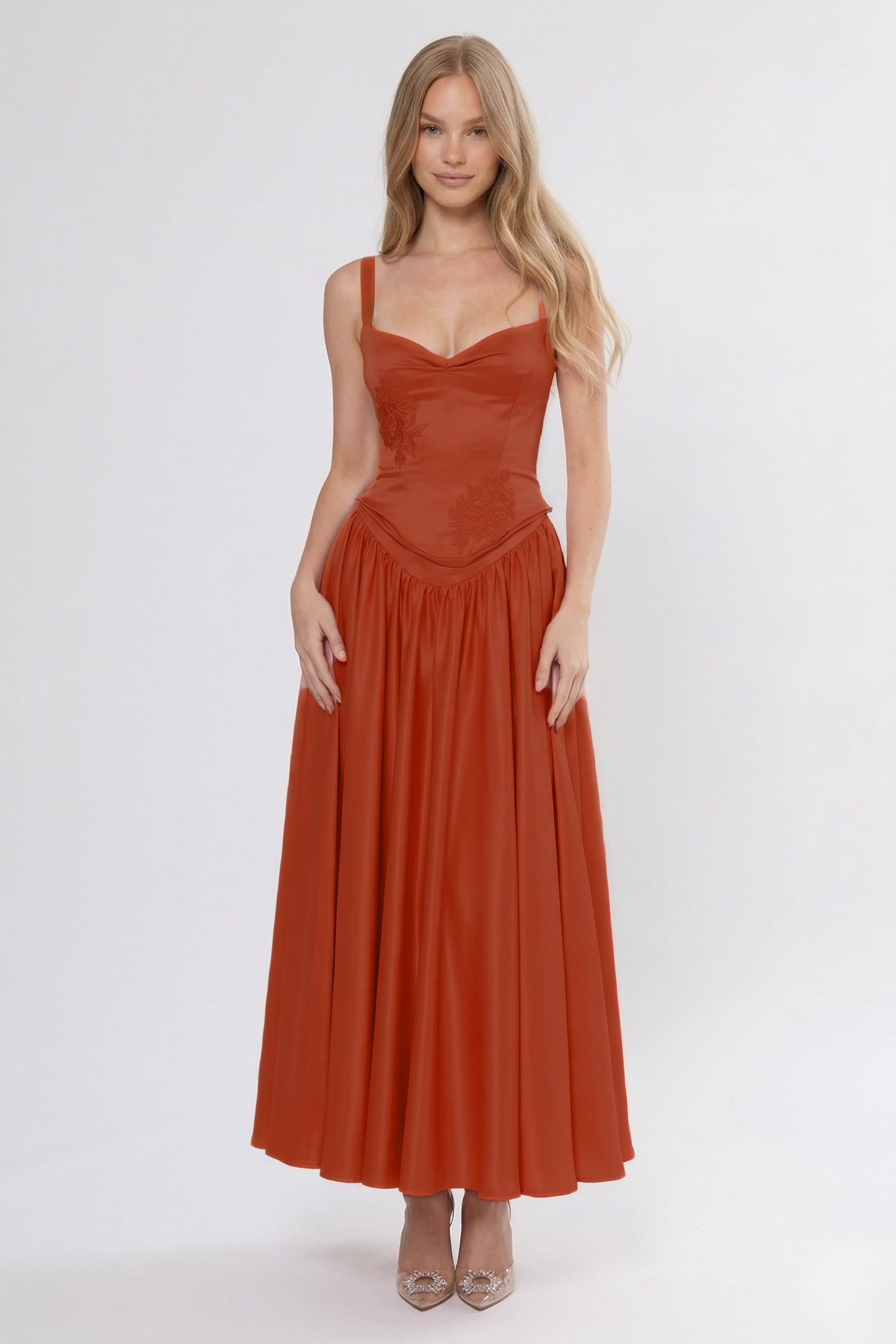 A-Line Ankle Length Soft Satin Bridesmaid Dress CG0311BM