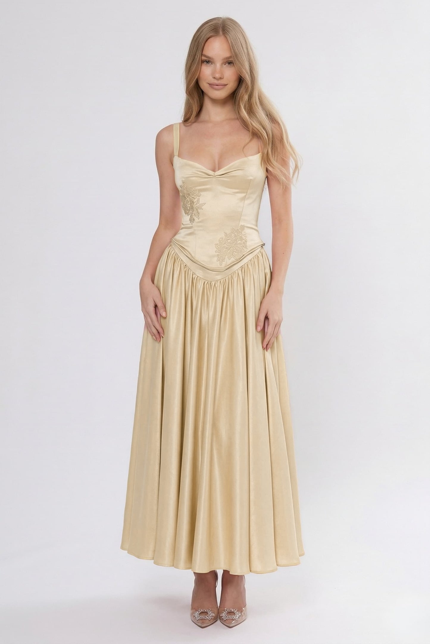 A-Line Ankle Length Soft Satin Bridesmaid Dress CG0311BM