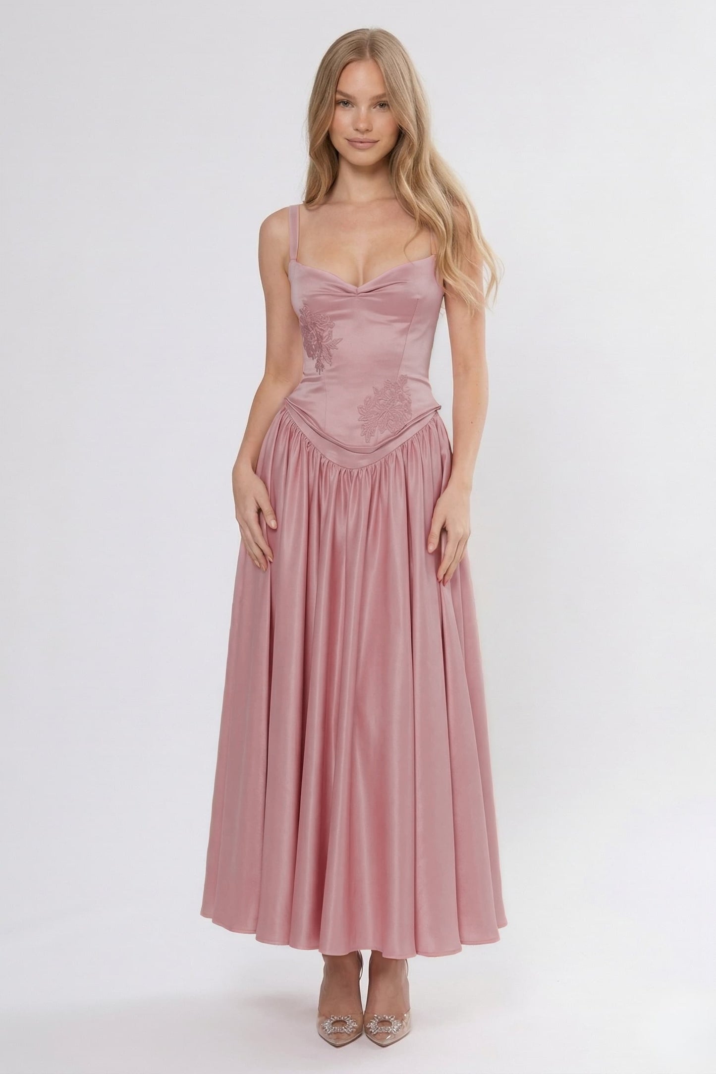 A-Line Ankle Length Soft Satin Bridesmaid Dress CG0311BM