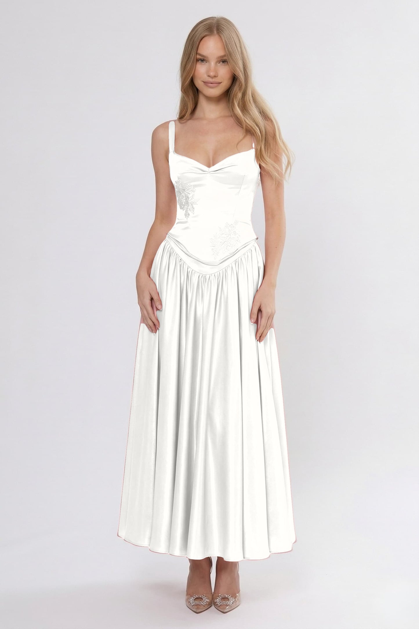 A-Line Ankle Length Soft Satin Bridesmaid Dress CG0311BM