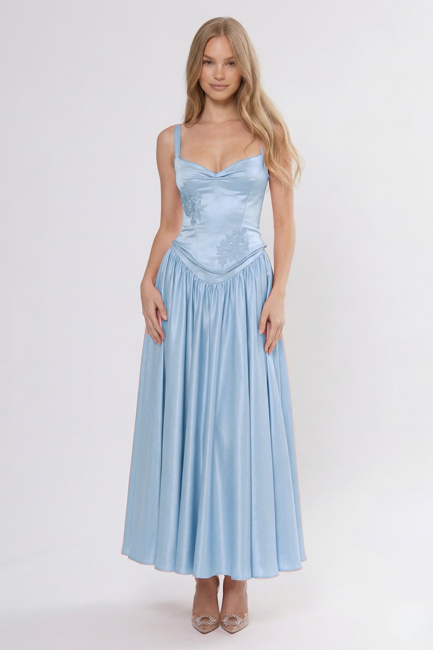 A-Line Ankle Length Soft Satin Bridesmaid Dress CG0311BM