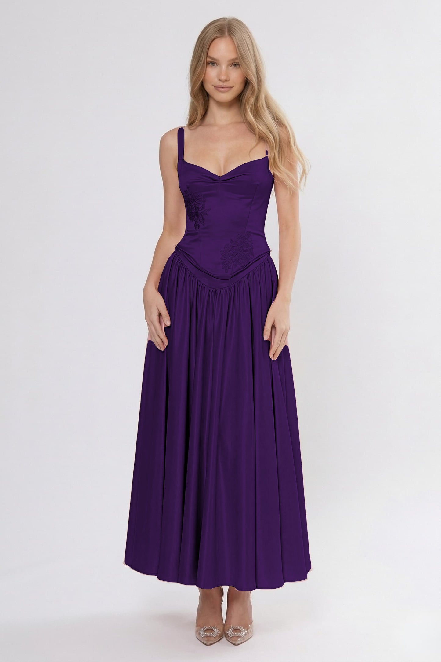 A-Line Ankle Length Soft Satin Bridesmaid Dress CG0311BM