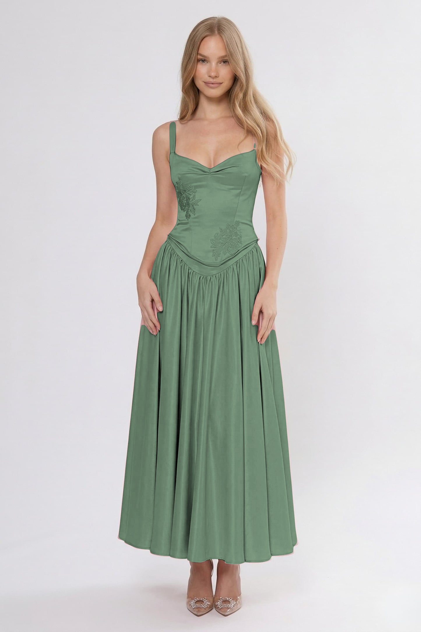 A-Line Ankle Length Soft Satin Bridesmaid Dress CG0311BM