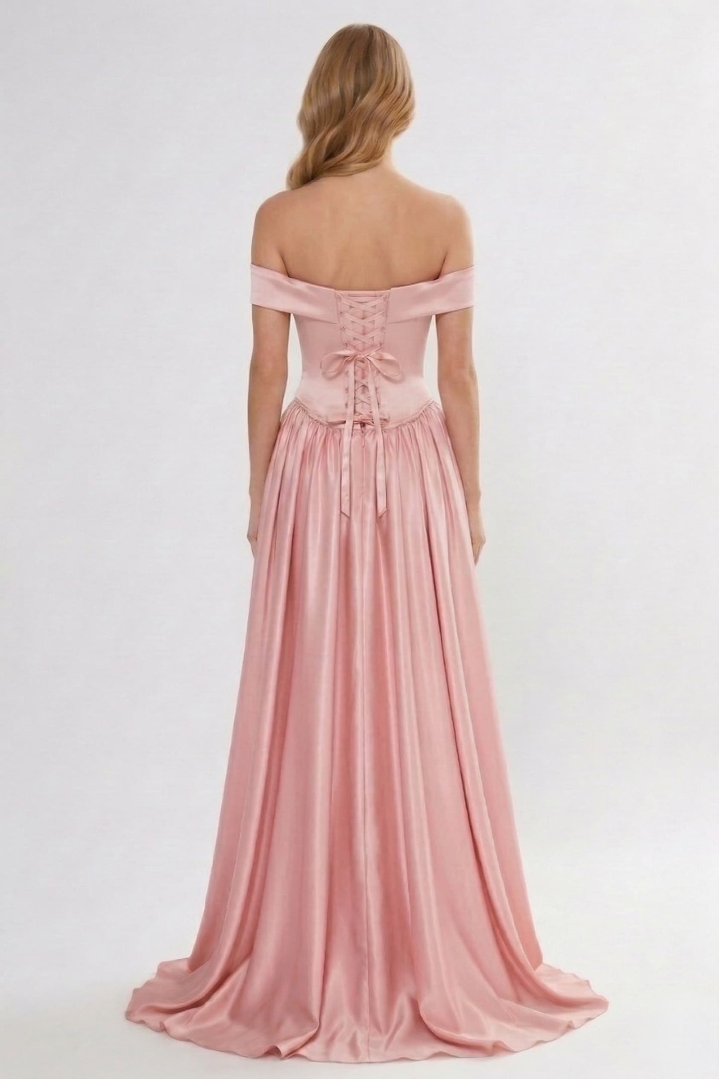 A-Line Floor Length Soft Satin Wedding Guest Dress CG0312