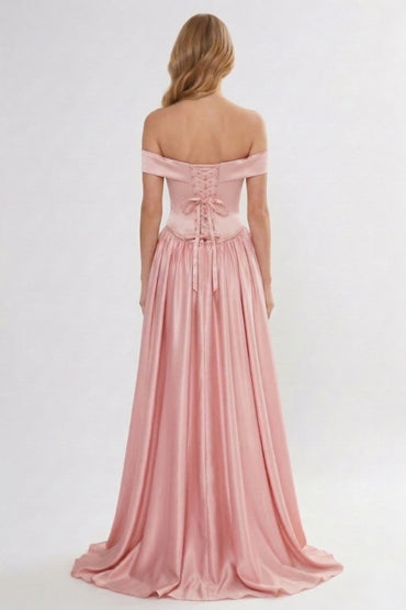 A-Line Floor Length Soft Satin Wedding Guest Dress CG0312