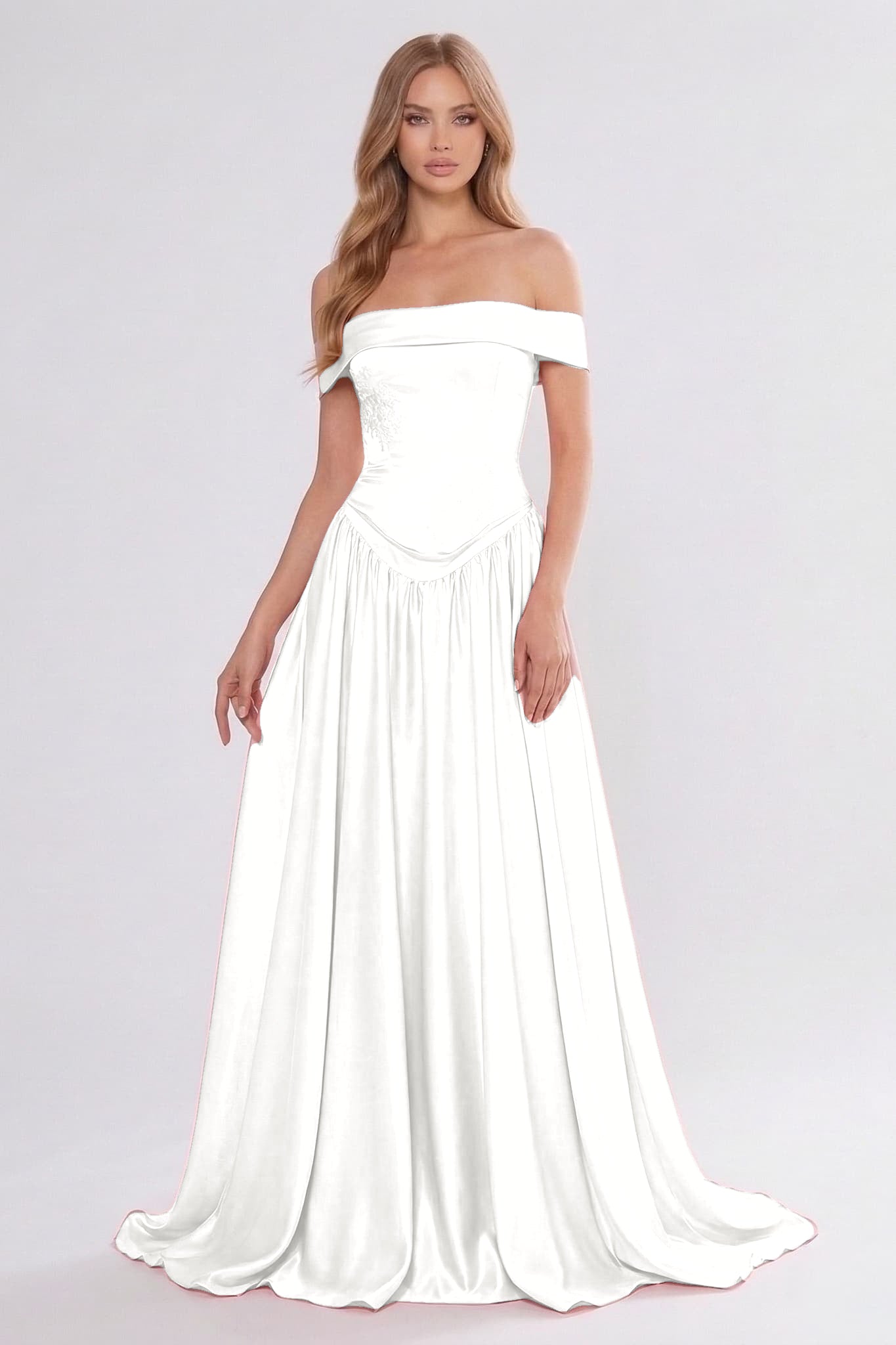 A-Line Floor Length Soft Satin Bridesmaid Dress CG0312BM
