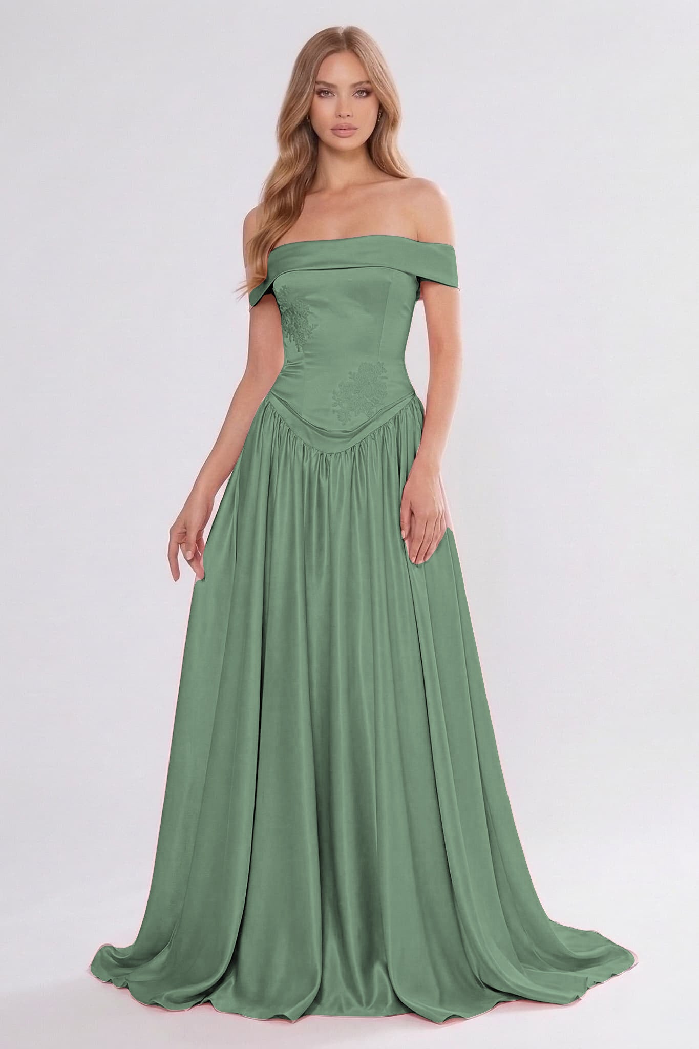 A-Line Floor Length Soft Satin Bridesmaid Dress CG0312BM