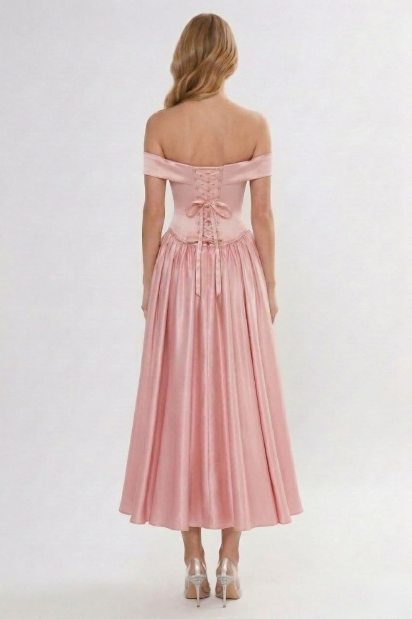 A-Line Ankle Length Soft Satin Wedding Guest Dress CG0313