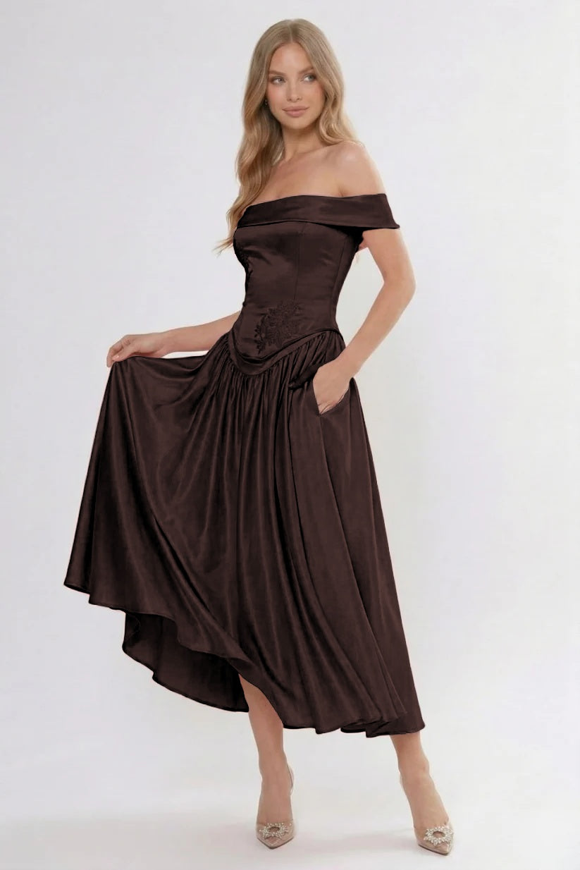 A-Line Ankle Length Soft Satin Bridesmaid Dress CG0313BM