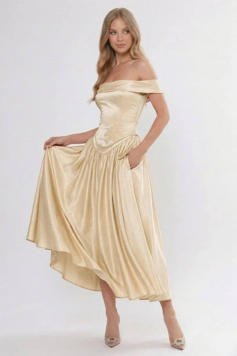 A-Line Ankle Length Soft Satin Bridesmaid Dress CG0313BM