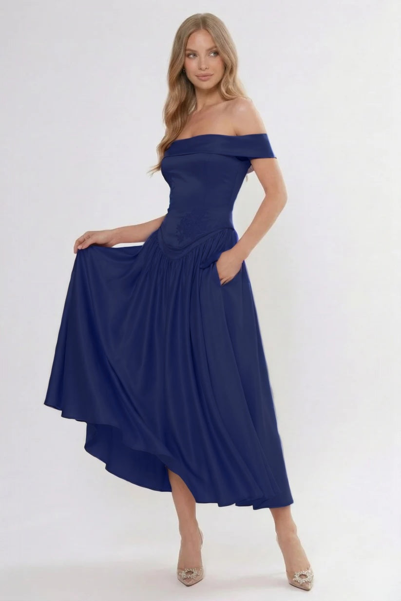 A-Line Ankle Length Soft Satin Bridesmaid Dress CG0313BM