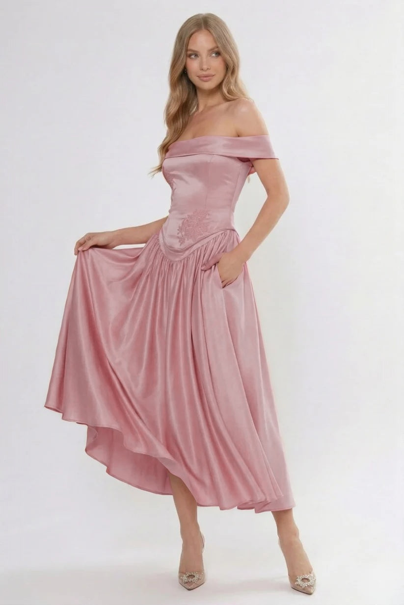 A-Line Ankle Length Soft Satin Bridesmaid Dress CG0313BM