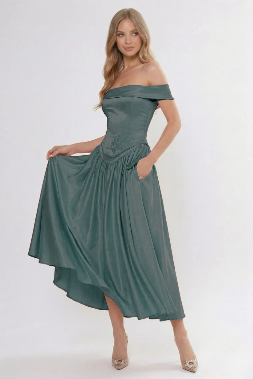 A-Line Ankle Length Soft Satin Bridesmaid Dress CG0313BM