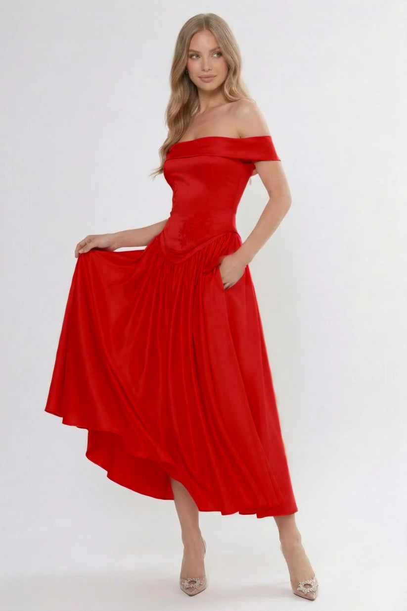 A-Line Ankle Length Soft Satin Bridesmaid Dress CG0313BM