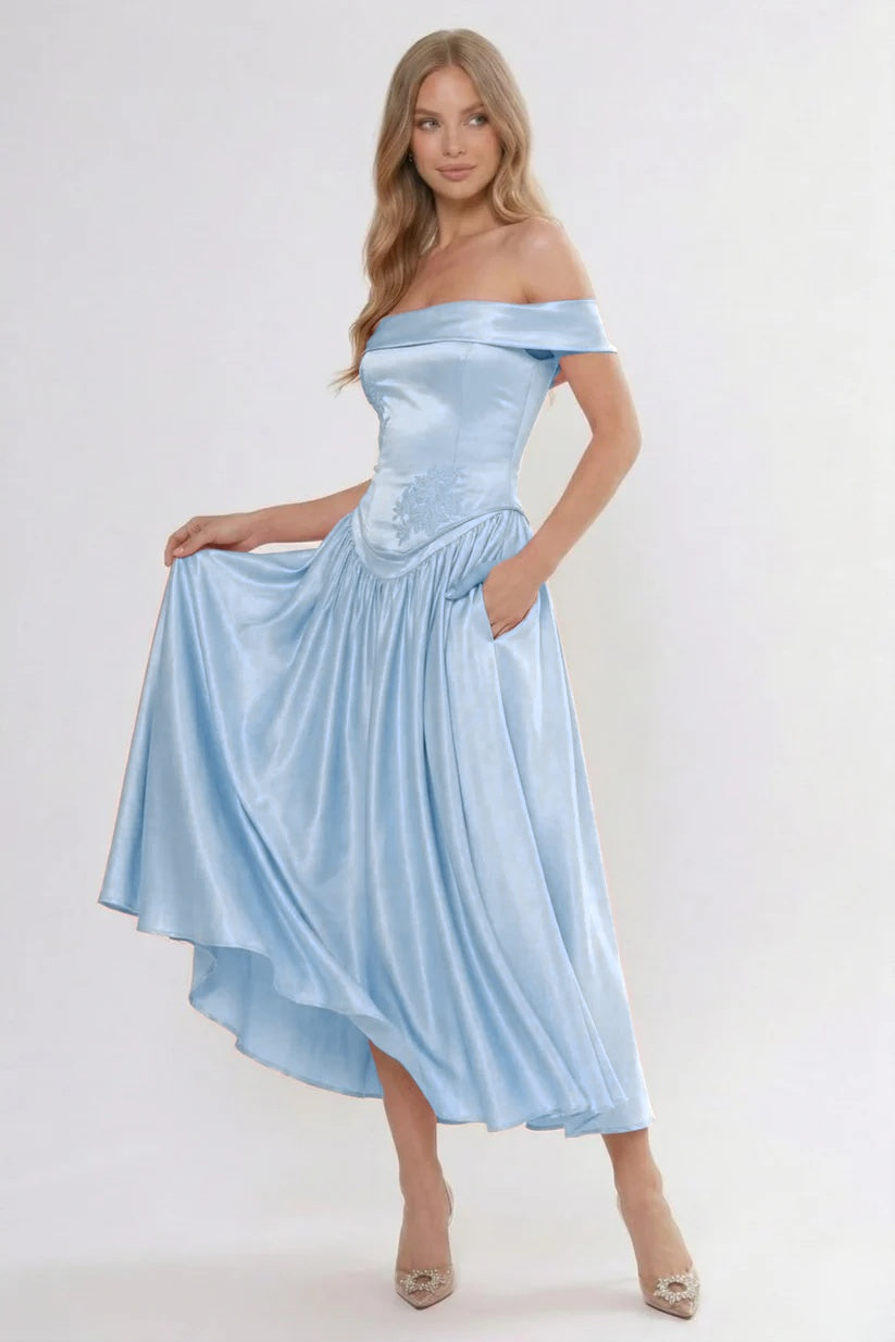 A-Line Ankle Length Soft Satin Bridesmaid Dress CG0313BM