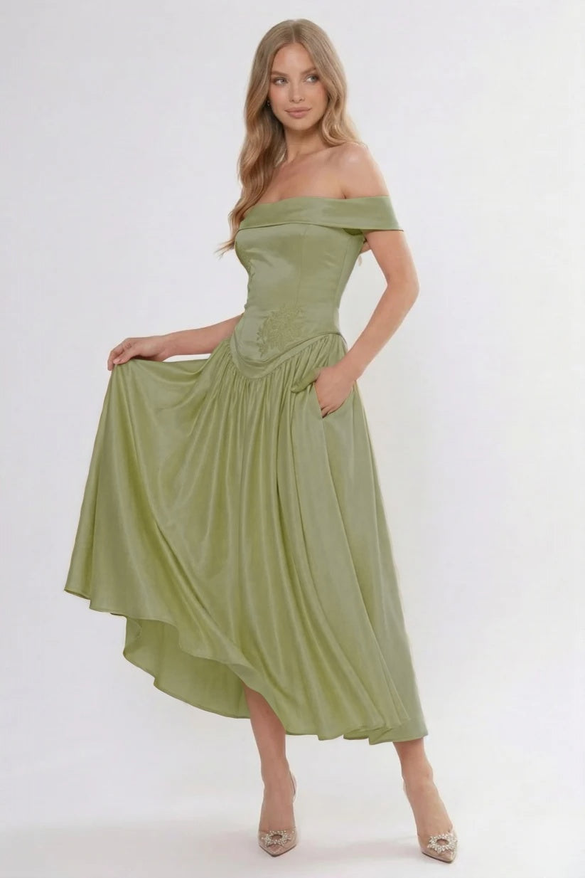 A-Line Ankle Length Soft Satin Bridesmaid Dress CG0313BM