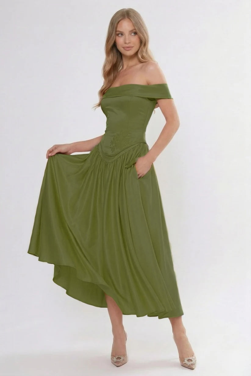 A-Line Ankle Length Soft Satin Bridesmaid Dress CG0313BM