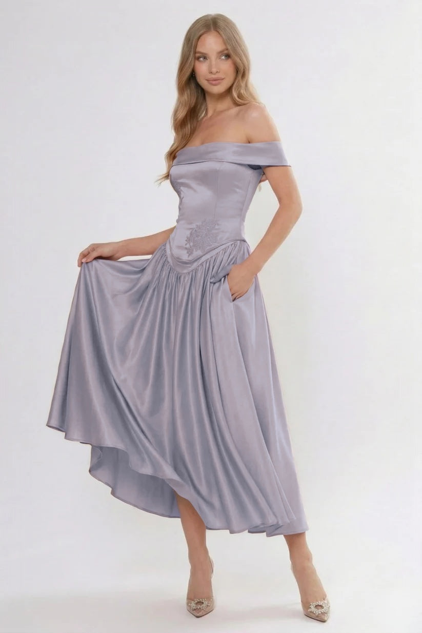 A-Line Ankle Length Soft Satin Bridesmaid Dress CG0313BM