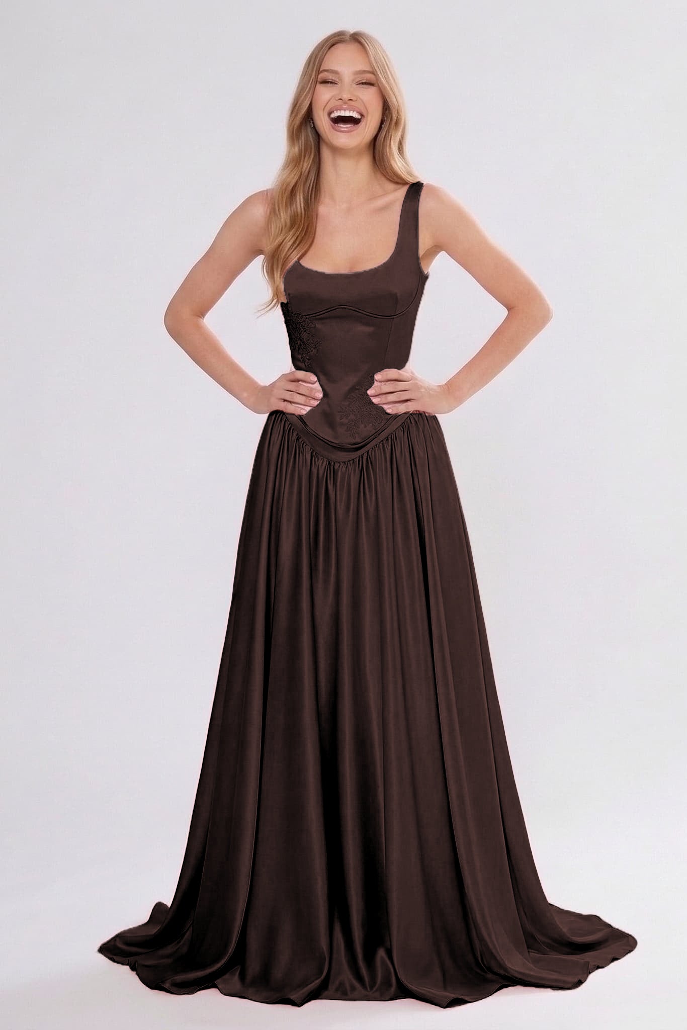 A-Line Floor Length Soft Satin Bridesmaid Dress CG0314BM