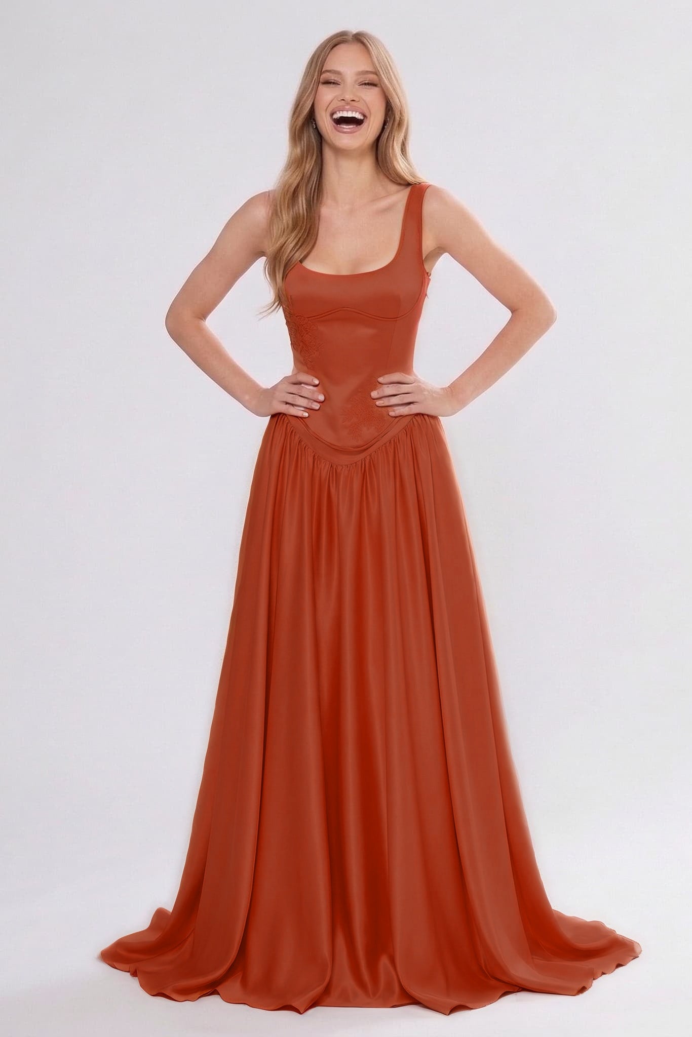 A-Line Floor Length Soft Satin Bridesmaid Dress CG0314BM