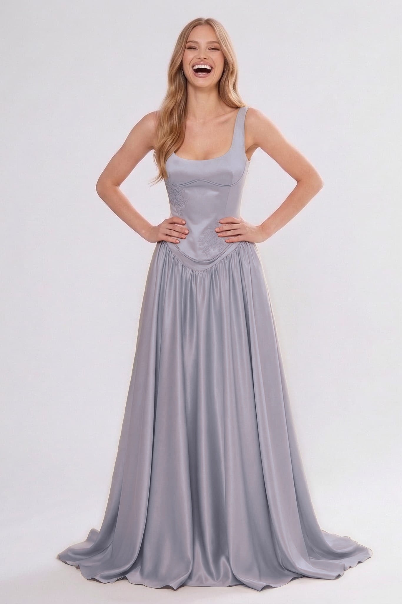 A-Line Floor Length Soft Satin Bridesmaid Dress CG0314BM