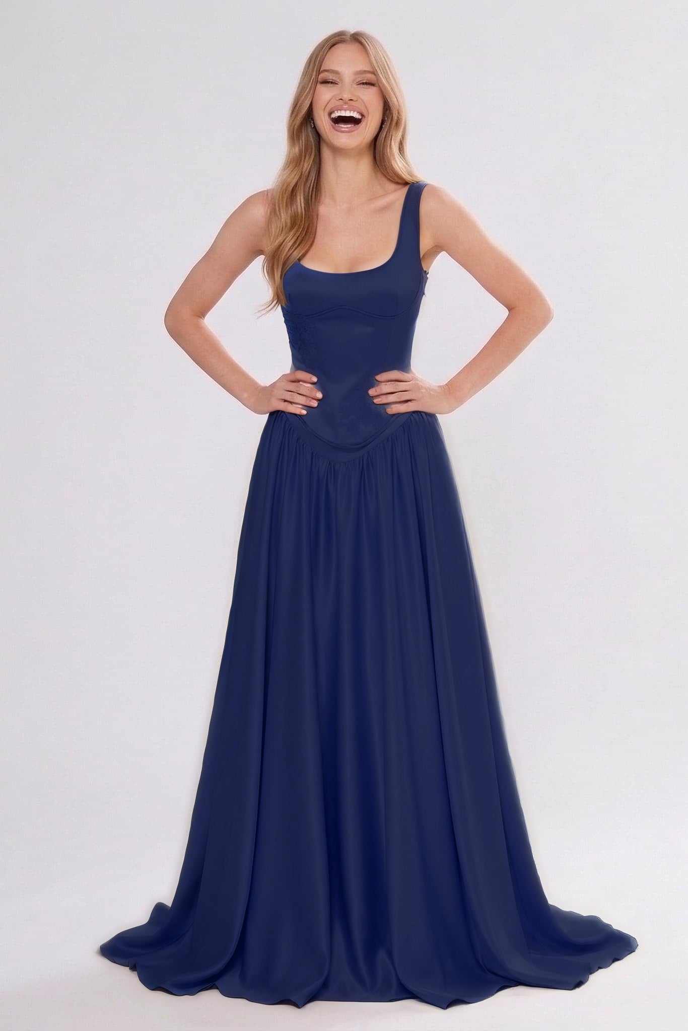 A-Line Floor Length Soft Satin Bridesmaid Dress CG0314BM