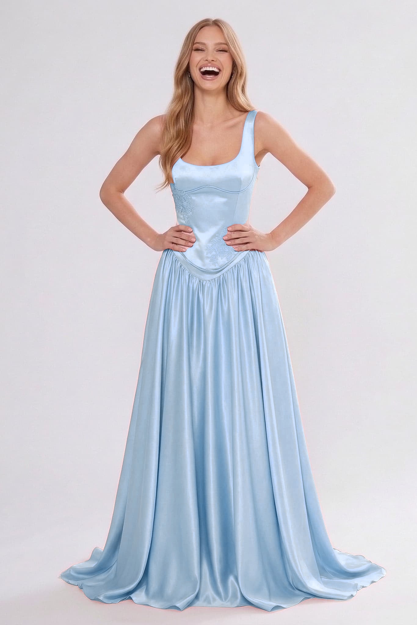 A-Line Floor Length Soft Satin Bridesmaid Dress CG0314BM
