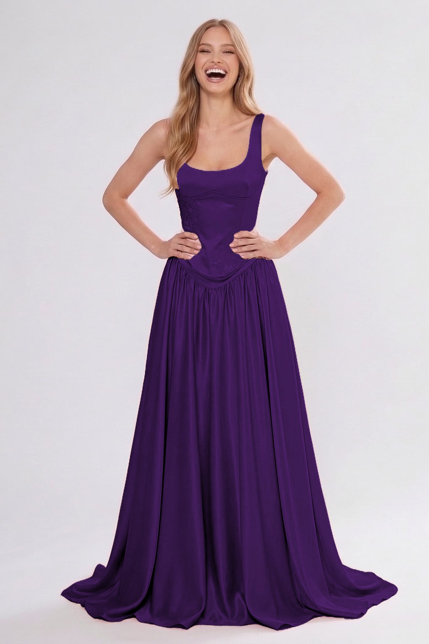 A-Line Floor Length Soft Satin Bridesmaid Dress CG0314BM