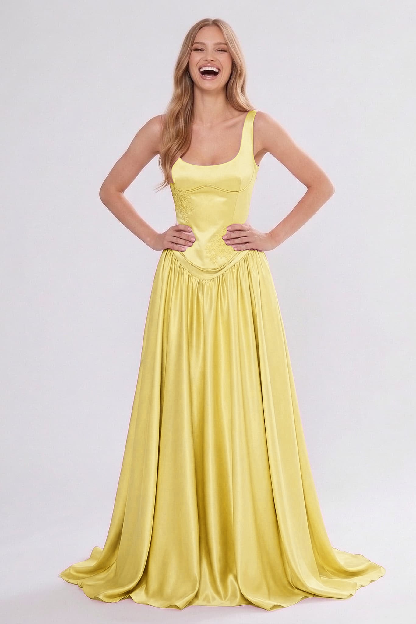 A-Line Floor Length Soft Satin Bridesmaid Dress CG0314BM