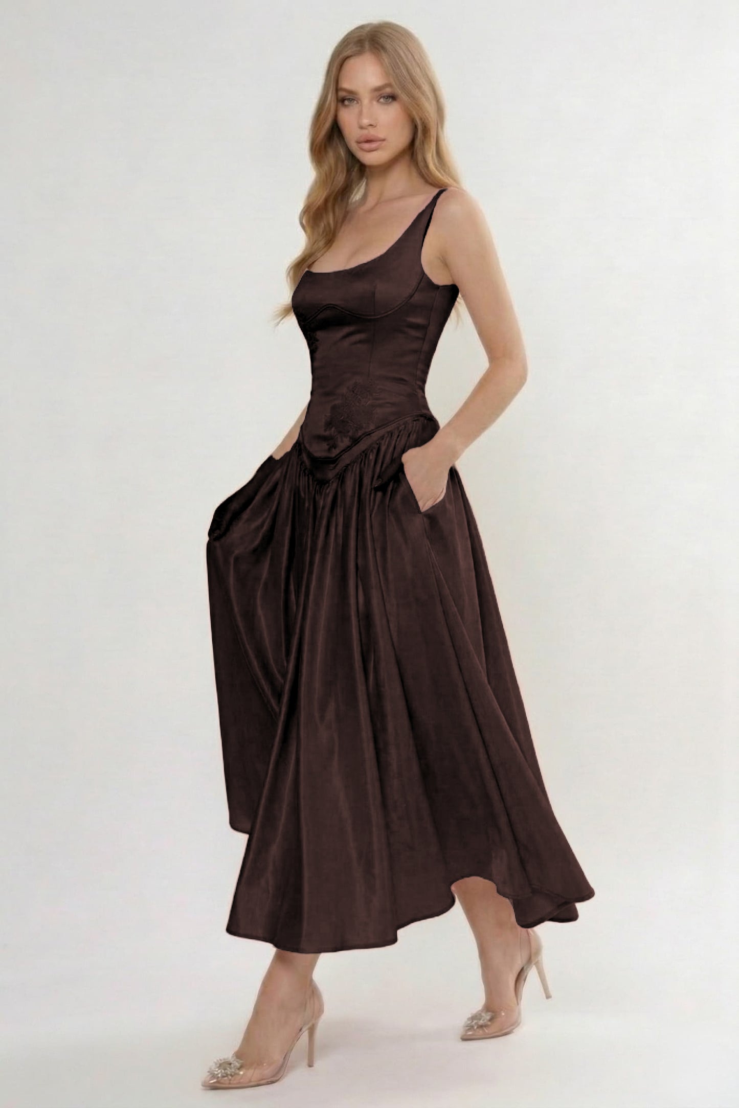 A-Line Ankle Length Soft Satin Bridesmaid Dress CG0315BM