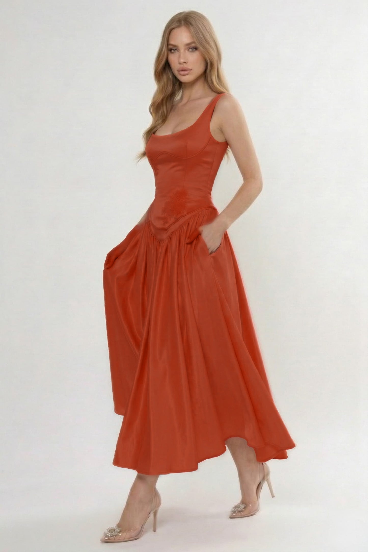 A-Line Ankle Length Soft Satin Bridesmaid Dress CG0315BM