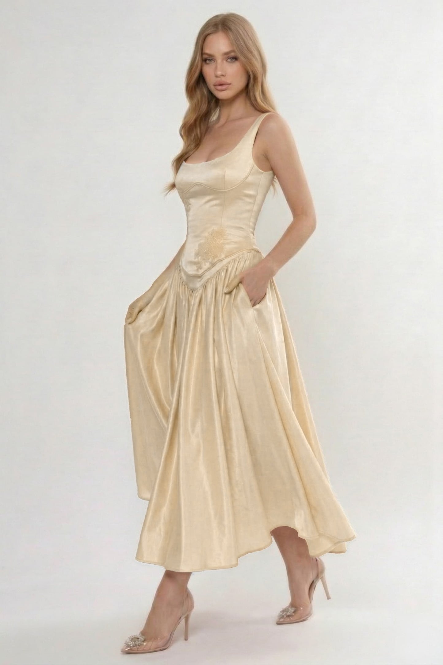 A-Line Ankle Length Soft Satin Bridesmaid Dress CG0315BM