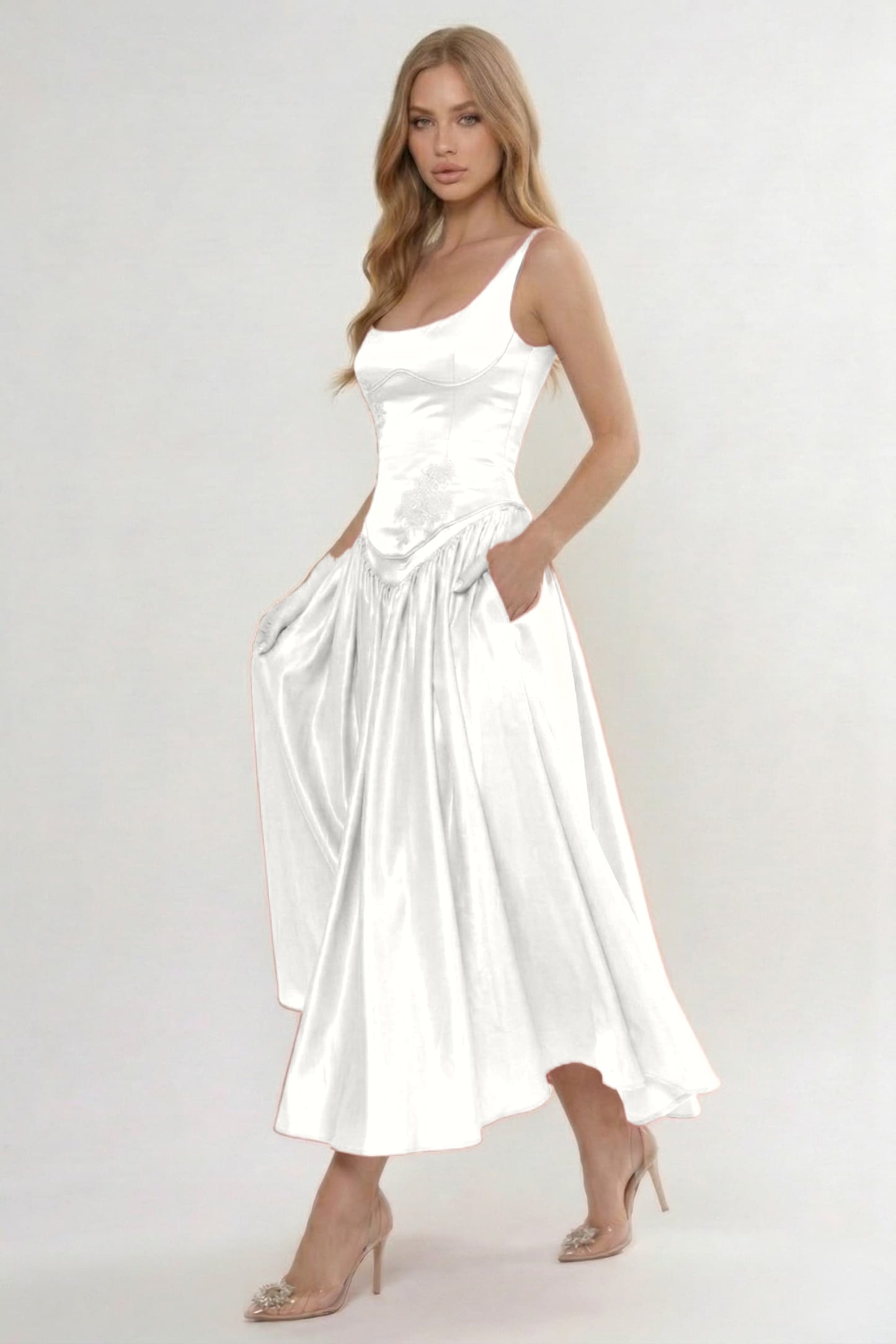 A-Line Ankle Length Soft Satin Bridesmaid Dress CG0315BM