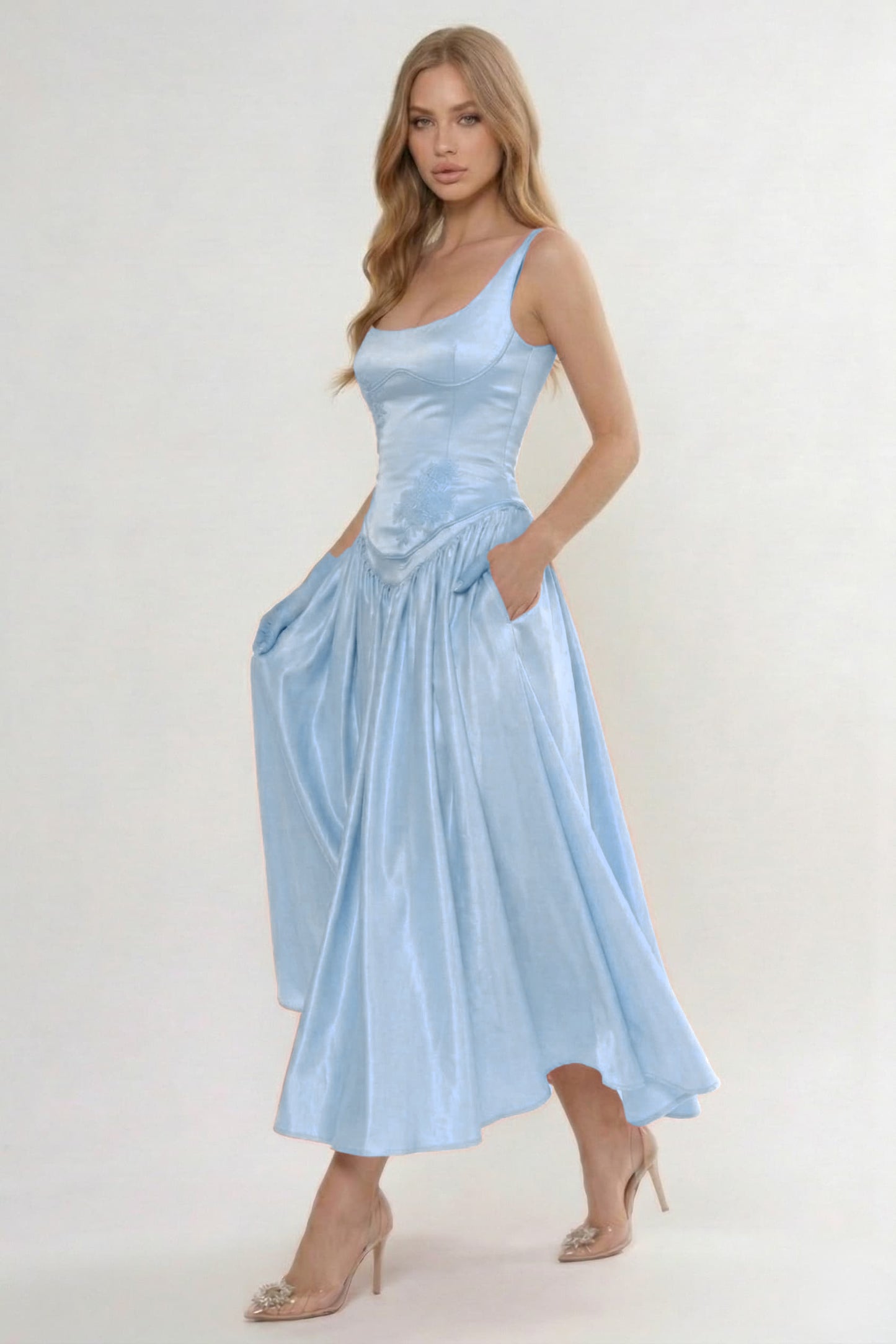 A-Line Ankle Length Soft Satin Bridesmaid Dress CG0315BM