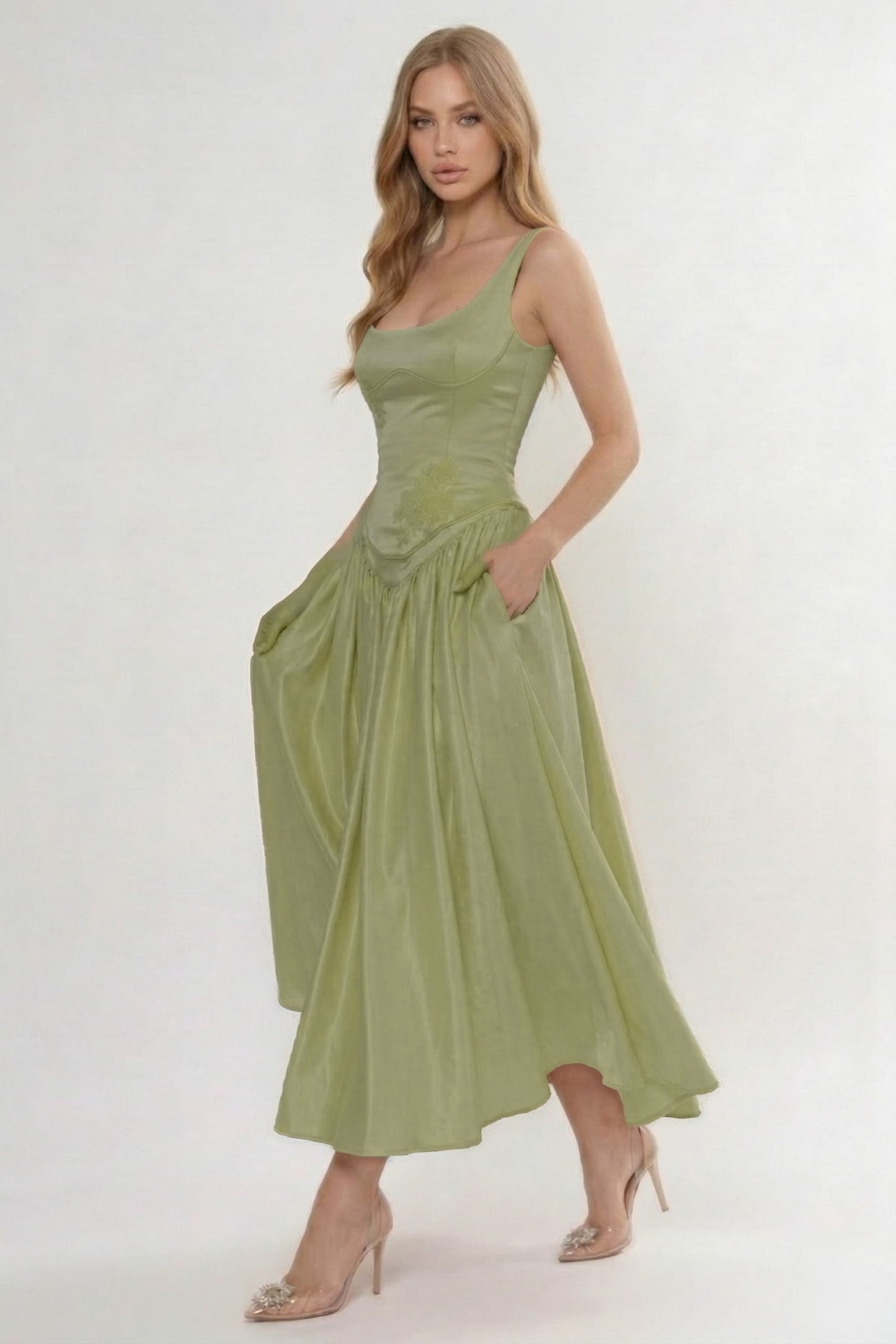 A-Line Ankle Length Soft Satin Bridesmaid Dress CG0315BM