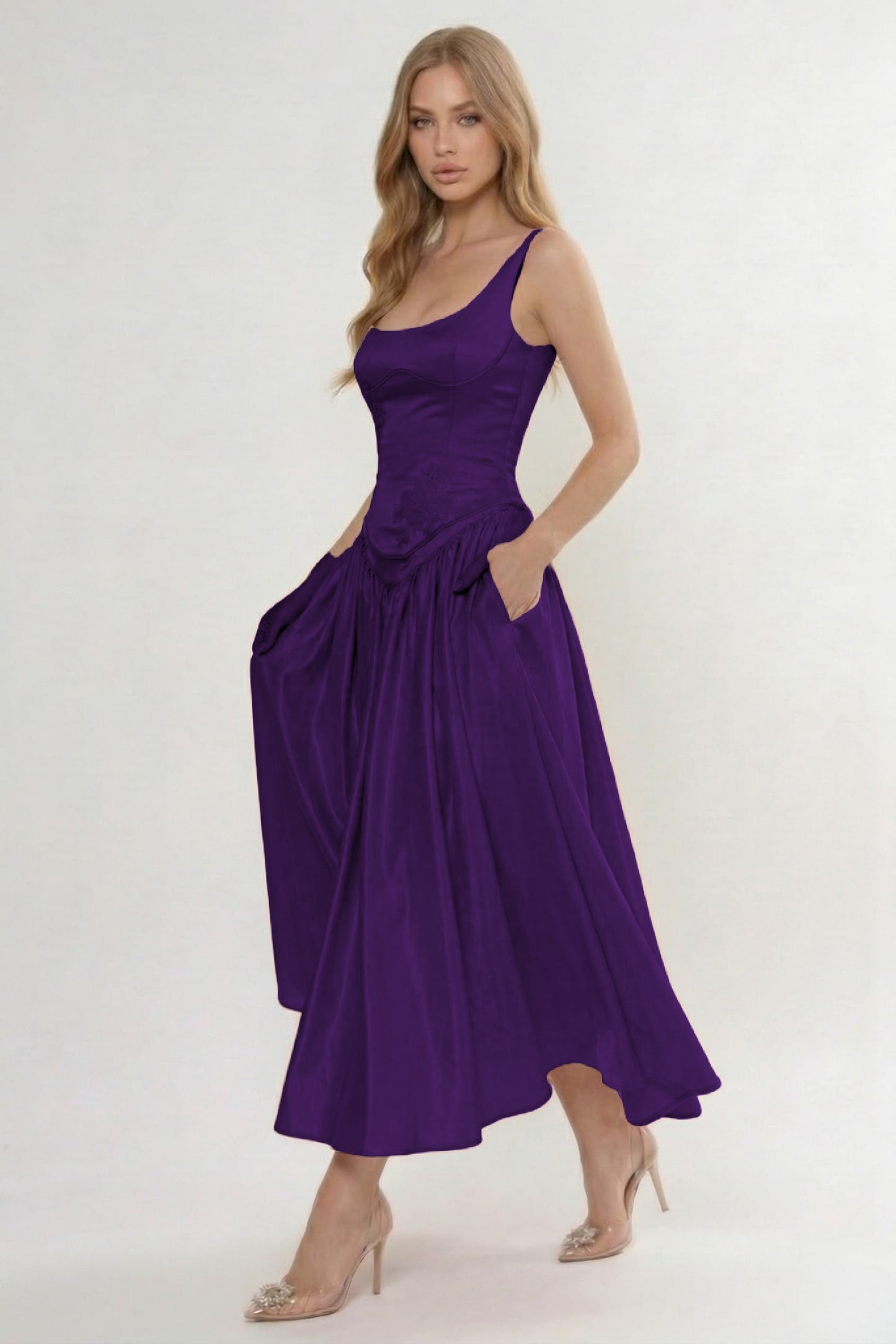 A-Line Ankle Length Soft Satin Bridesmaid Dress CG0315BM