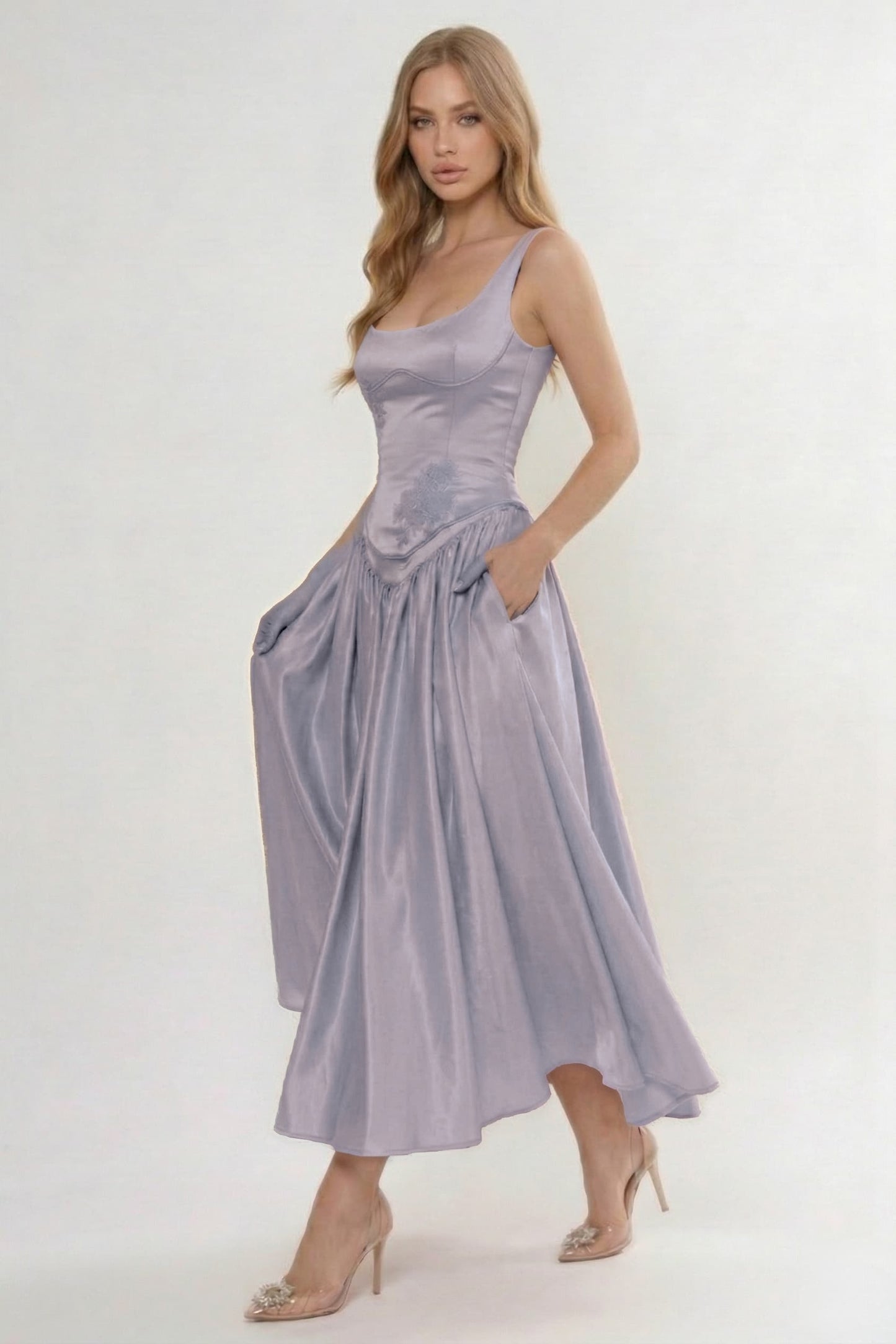 A-Line Ankle Length Soft Satin Bridesmaid Dress CG0315BM