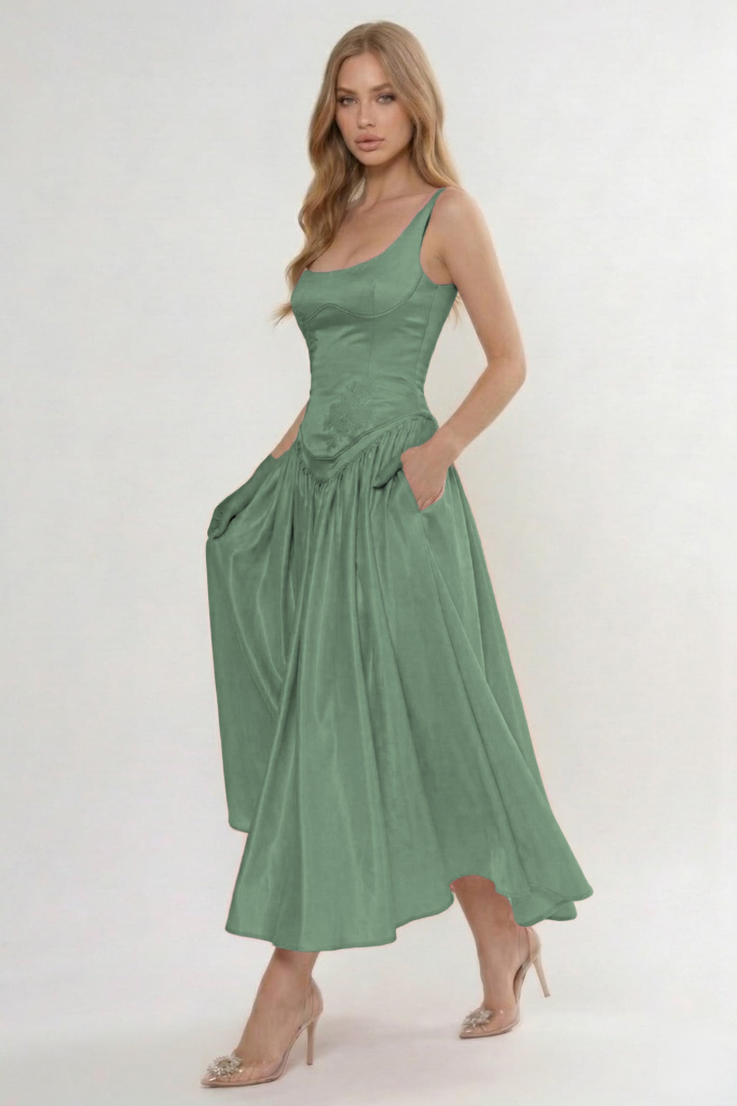 A-Line Ankle Length Soft Satin Bridesmaid Dress CG0315BM