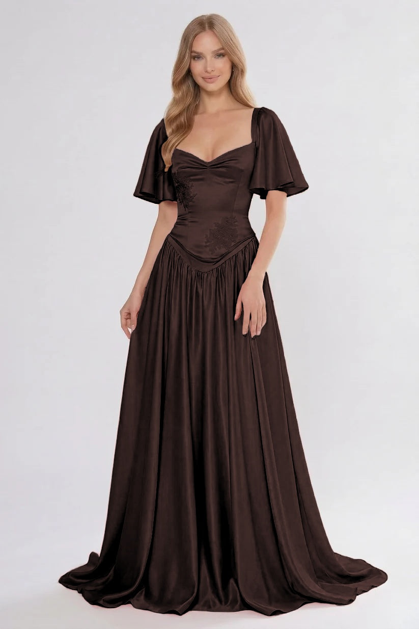 A-Line Floor Length Soft Satin Bridesmaid Dress CG0316BM