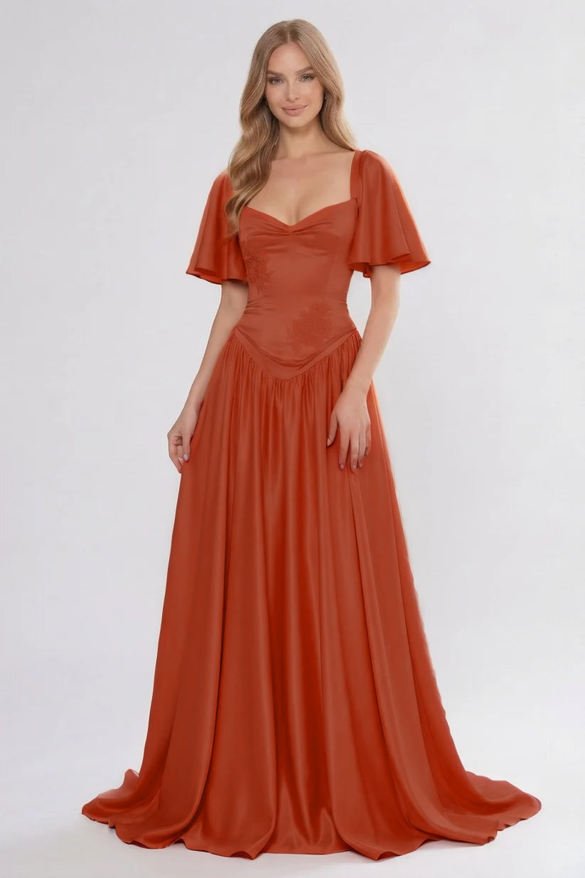 A-Line Floor Length Soft Satin Bridesmaid Dress CG0316BM