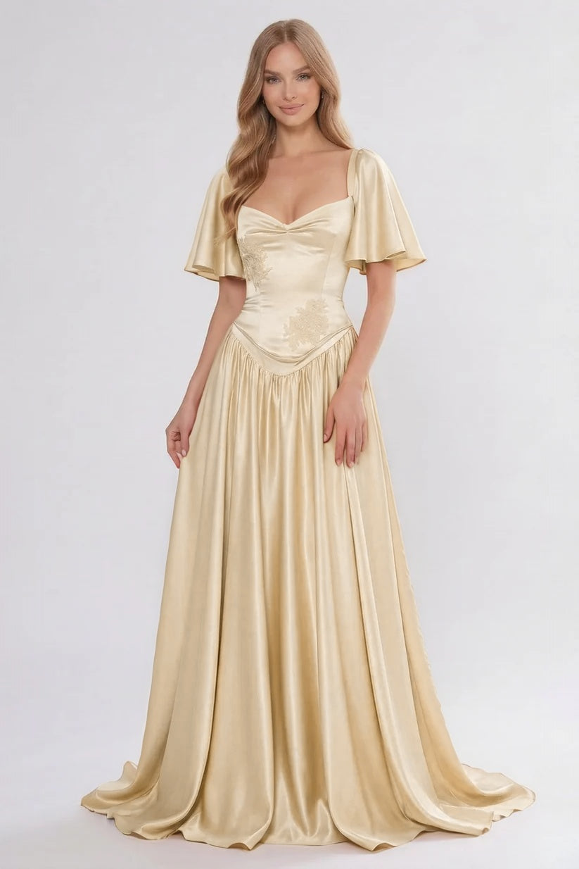 A-Line Floor Length Soft Satin Bridesmaid Dress CG0316BM