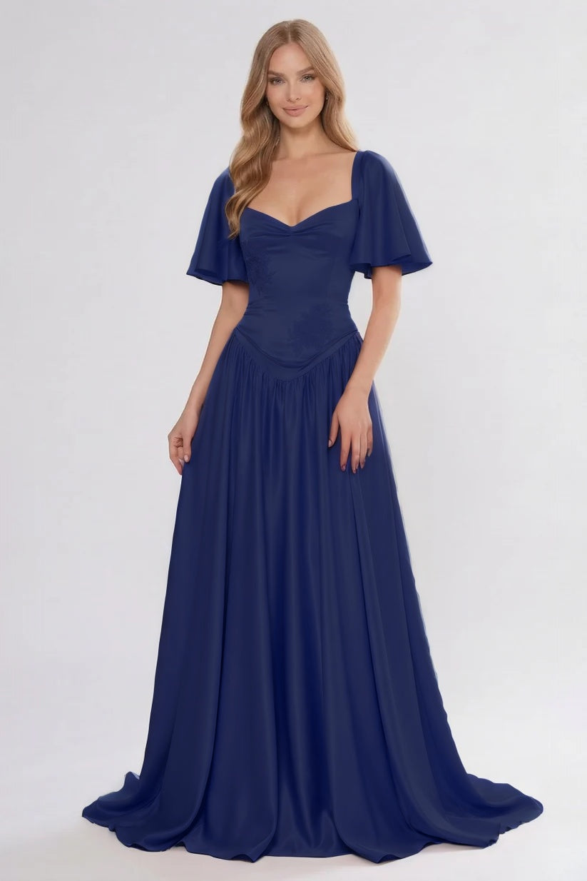 A-Line Floor Length Soft Satin Bridesmaid Dress CG0316BM