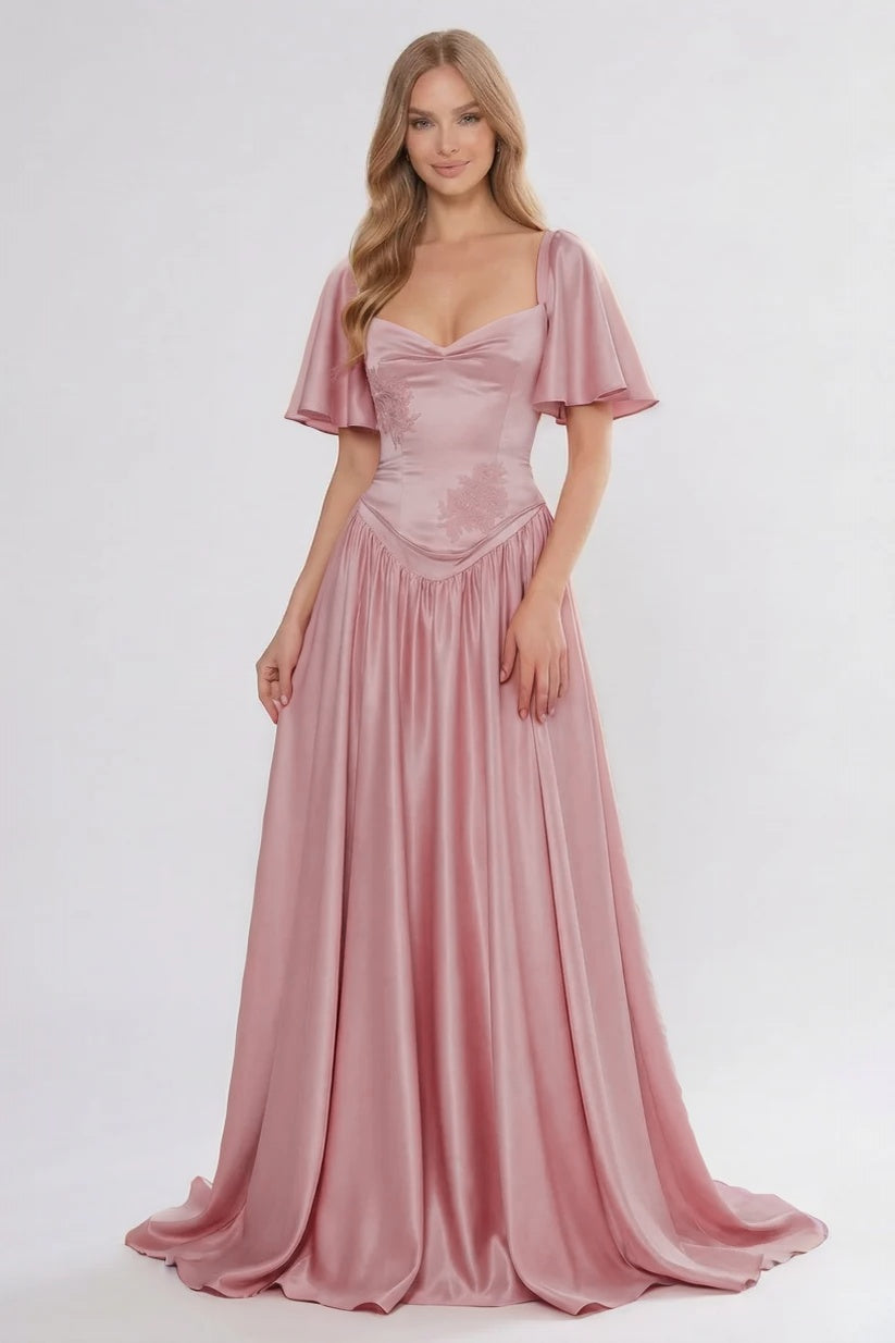 A-Line Floor Length Soft Satin Bridesmaid Dress CG0316BM