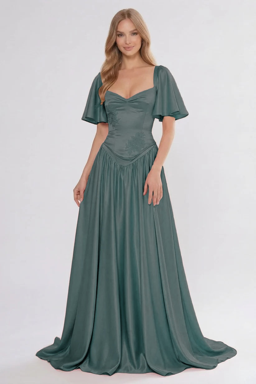A-Line Floor Length Soft Satin Bridesmaid Dress CG0316BM