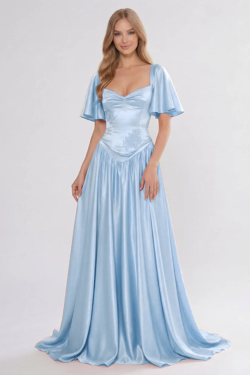 A-Line Floor Length Soft Satin Bridesmaid Dress CG0316BM