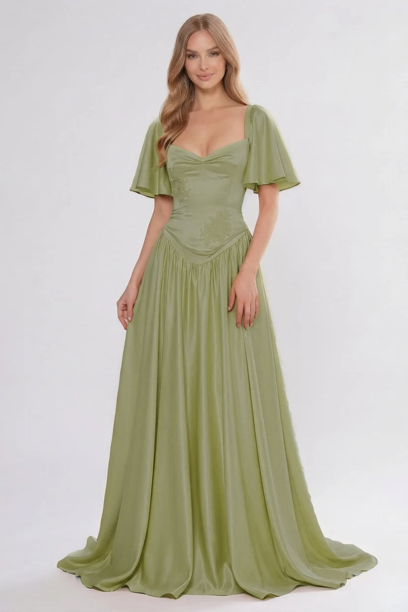 A-Line Floor Length Soft Satin Bridesmaid Dress CG0316BM