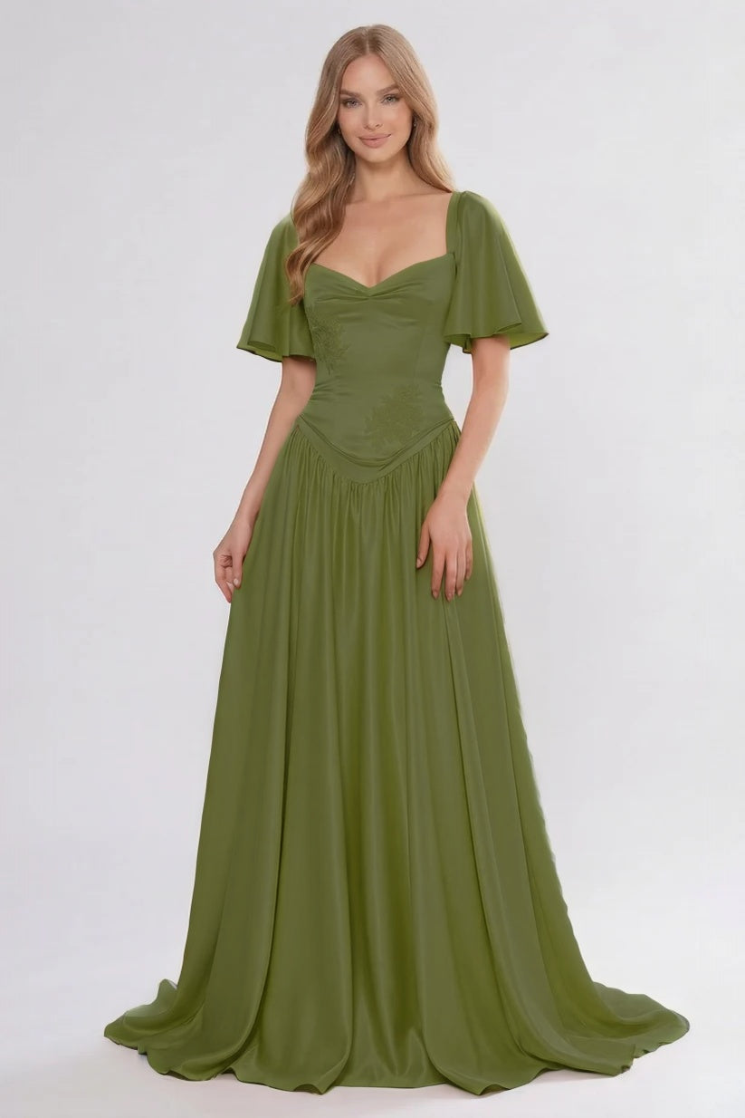 A-Line Floor Length Soft Satin Bridesmaid Dress CG0316BM