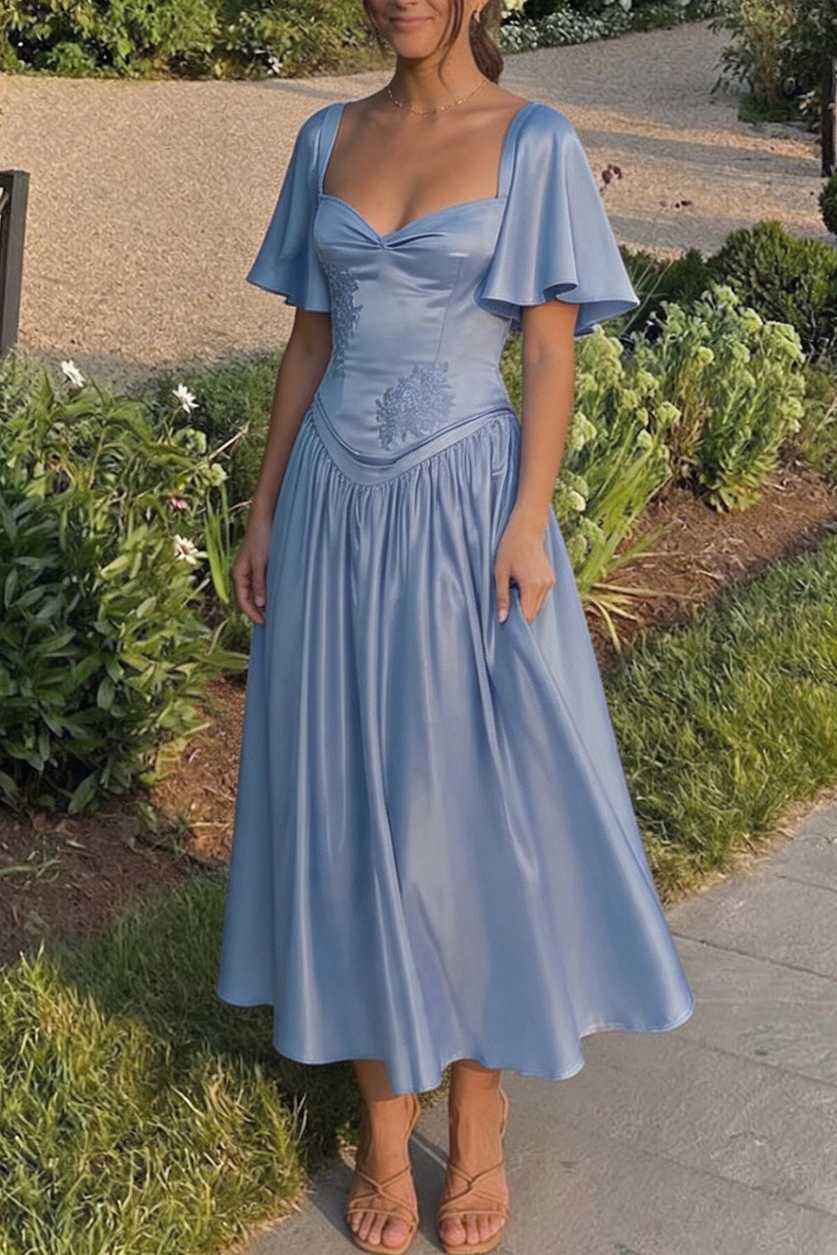 A-Line/Two-Piece Ankle Length Soft Satin Bridesmaid Dress Bell